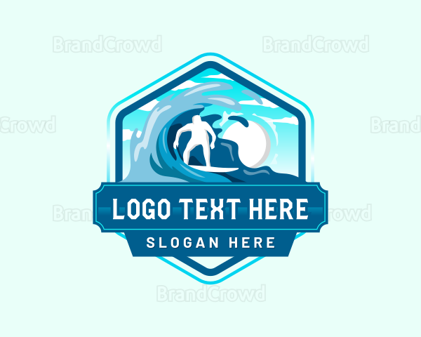 Outdoor Surfing Summer Logo