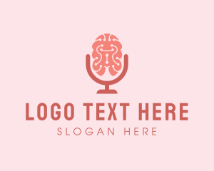 Sing - Brain Microphone Podcast logo design