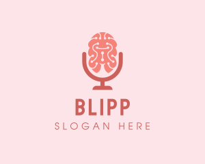 Chat - Brain Microphone Podcast logo design