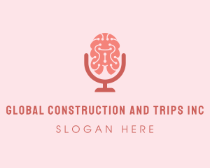 Sound - Brain Microphone Podcast logo design