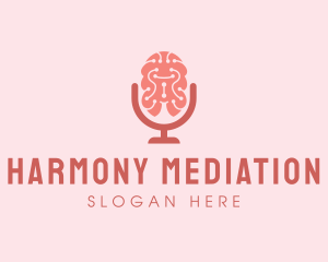Brain Microphone Podcast logo design