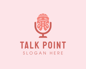 Speak - Brain Microphone Podcast logo design