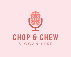 Speak - Brain Microphone Podcast logo design