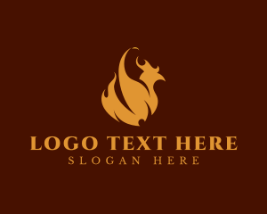 Rooster - Chicken Barbecue Fire logo design