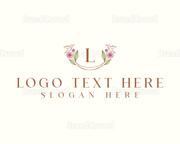 Hummingbird Nature Floral Logo