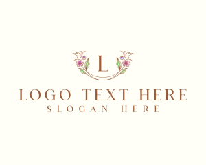 Hummingbird Nature Floral Logo