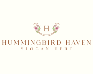 Hummingbird Nature Floral logo design