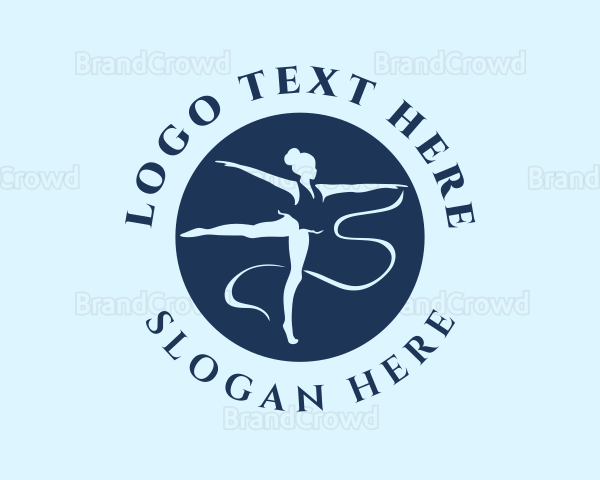 Blue Woman Gymnast Logo