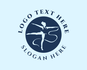 Dance - Blue Woman Gymnast logo design