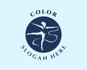 Blue Woman Gymnast  Logo