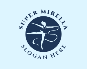 Blue Woman Gymnast  Logo