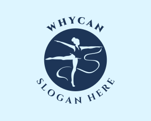 Blue Woman Gymnast  Logo