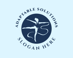 Blue Woman Gymnast  logo design