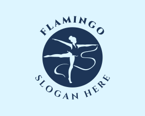 Dance Studio - Blue Woman Gymnast logo design