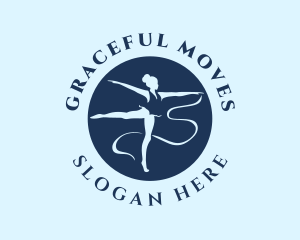 Blue Woman Gymnast  logo design