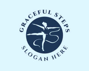 Blue Woman Gymnast  logo design