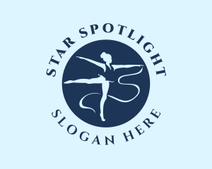 Talent Show - Blue Woman Gymnast logo design