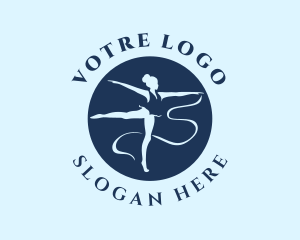Athletics - Blue Woman Gymnast logo design