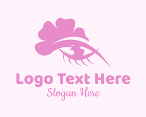 Girl - Pink Floral Eye logo design