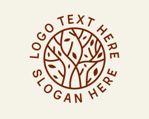 Tree Planting - Organic Forest Tree logo design