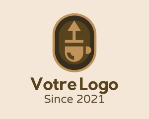 Latte - Arrow Coffee Cup logo design
