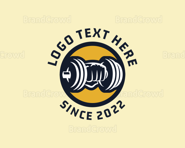 Bodybuilder Dumbbell Weights Logo