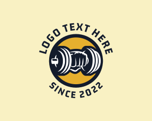 Bodybuilder Dumbbell Weights logo design