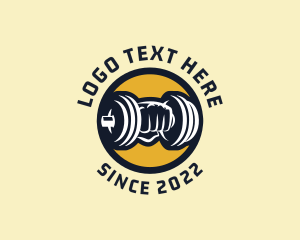 Physical - Bodybuilder Dumbbell Weights logo design