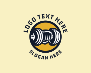 Bodybuilder Dumbbell Weights Logo