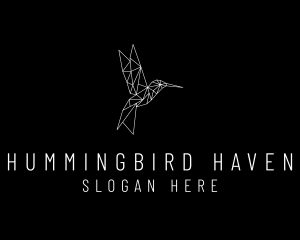 Geometric Hummingbird Aviary logo design