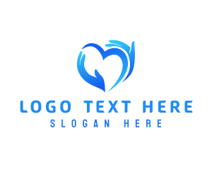 Social Worker - Heart Care Hands logo design