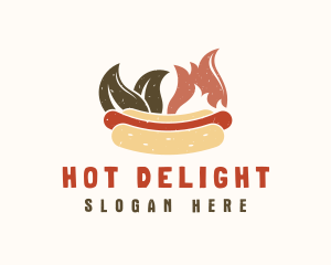 Spicy Natural Hot Dog Sandwich logo design