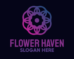 Blue Gradient Flower logo design