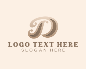 Stylish Barber Salon Letter D logo design