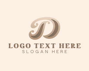 Stylish Barber Salon Letter D Logo