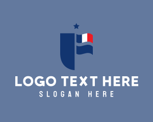 Nationality - French Letter F Badge logo design
