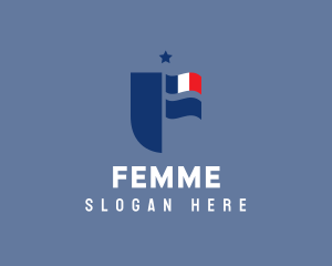 French Letter F Badge logo design