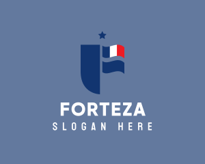 French Letter F Badge logo design