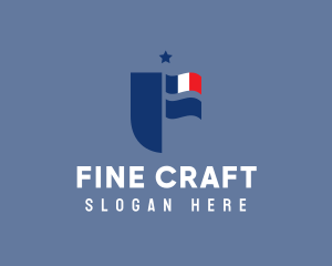 French Letter F Badge logo design