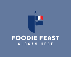 French Letter F Badge logo design