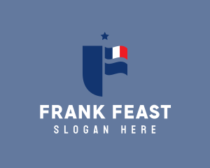 French Letter F Badge logo design