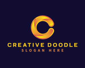 Swirl Creative Media Letter C logo design