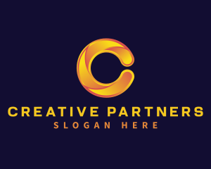 Swirl Creative Media Letter C logo design