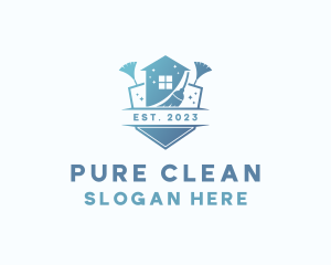 House Broom Cleaning logo design