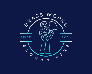 Brass Instrument Musician logo design