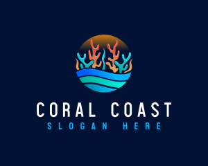 Aquatic Coral Reef logo design