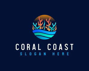 Coral - Aquatic Coral Reef logo design