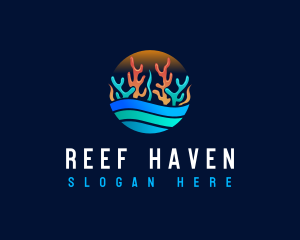 Aquatic Coral Reef logo design