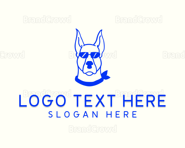 Cool Doberman Dog Logo