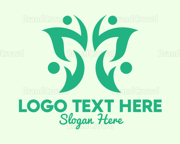 Green Eco Butterfly Logo